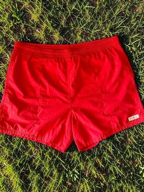 Vintage 80s Jockey Summer Shades Red Swim Trunks Made Taiwan Beach Surf XL retro